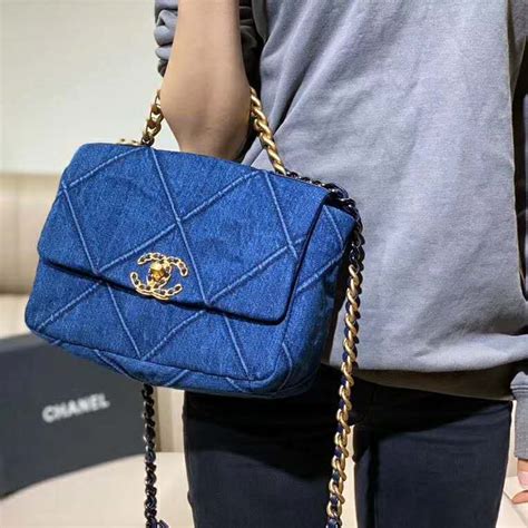 chanel bag blue|chanel blue fabric bag.